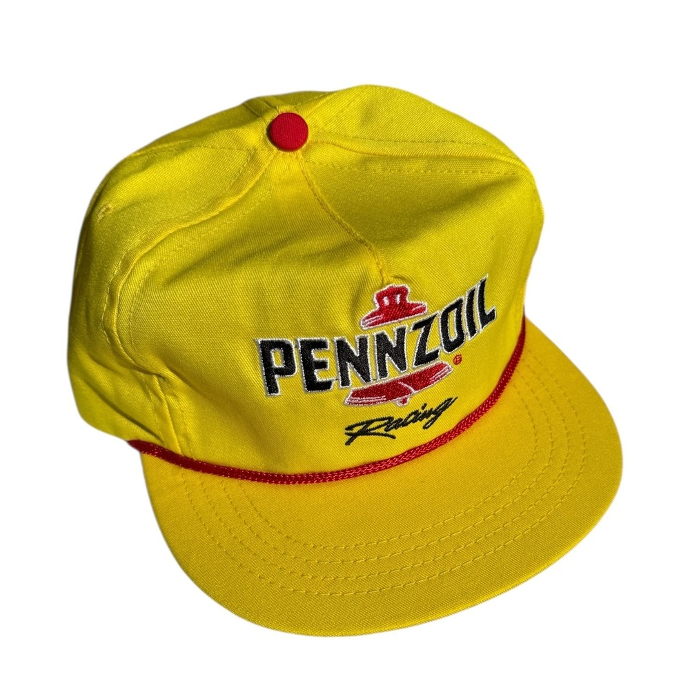 PENNZOIL Racing Hat Cap Yellow Red Adjustable‎ Cali Fame Vintage